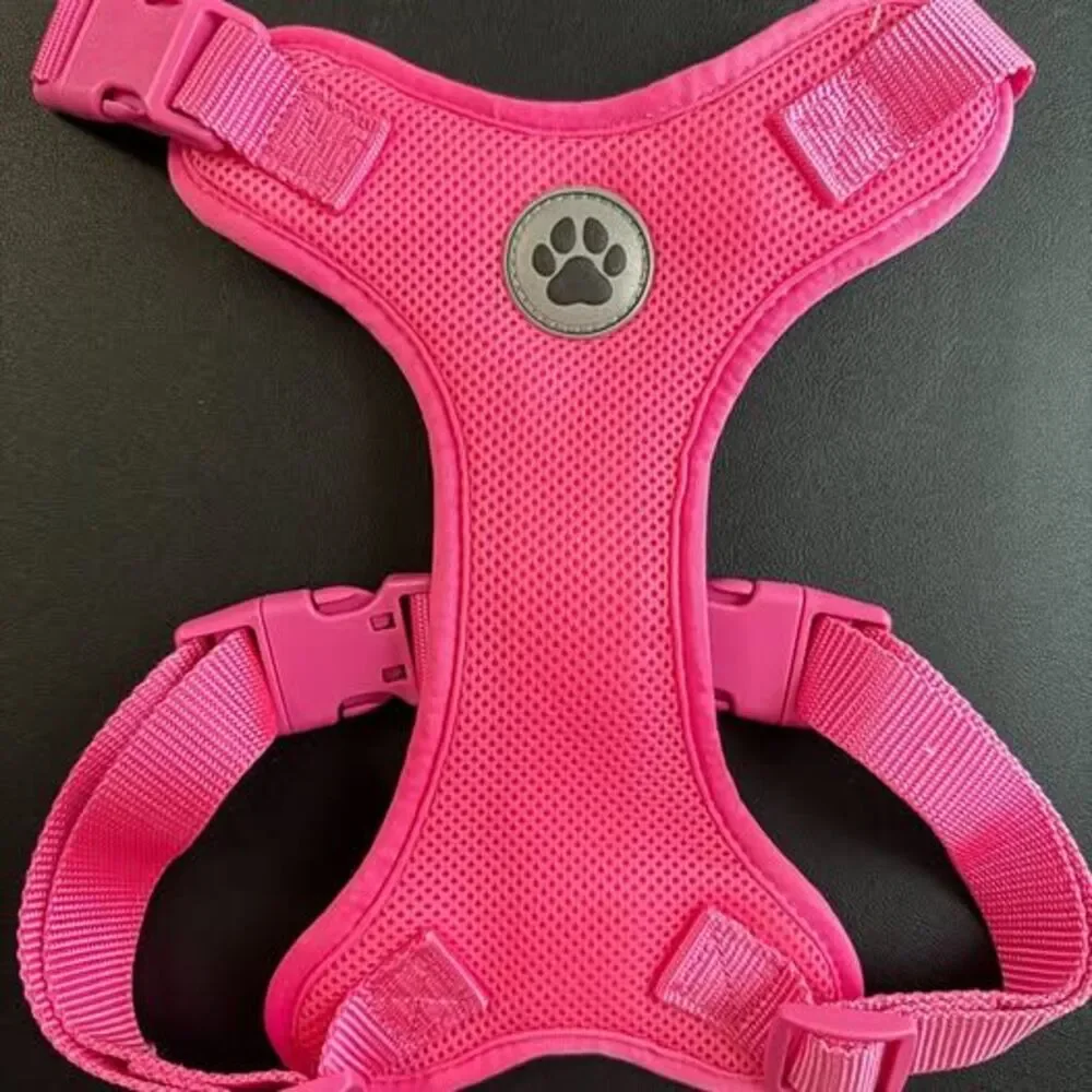Mesh Adjustable Dog Harness Size M Pink by Vibrant Life - NEW